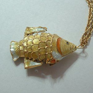 Cloisonne Enamel Articulated Koi Fish Pendant